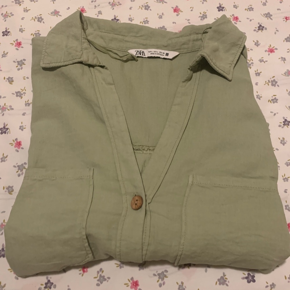 Zara Khaki Green Top - Picture 6 of 8